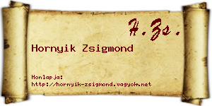 Hornyik Zsigmond névjegykártya
