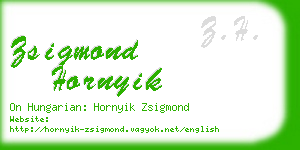 zsigmond hornyik business card